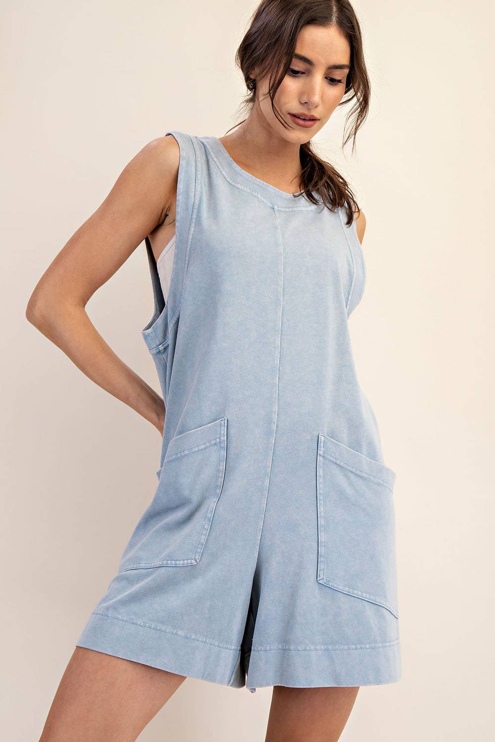 COTTON POLY ROMPER