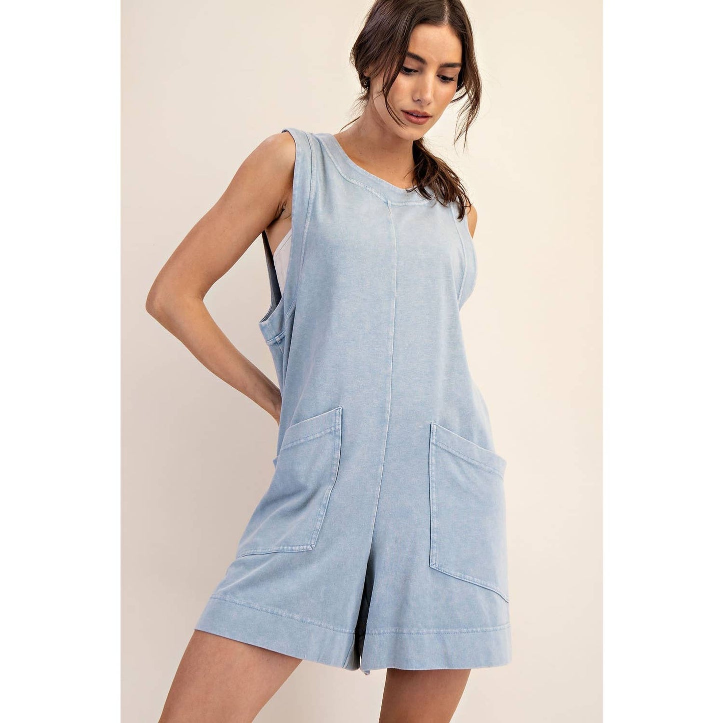COTTON POLY ROMPER