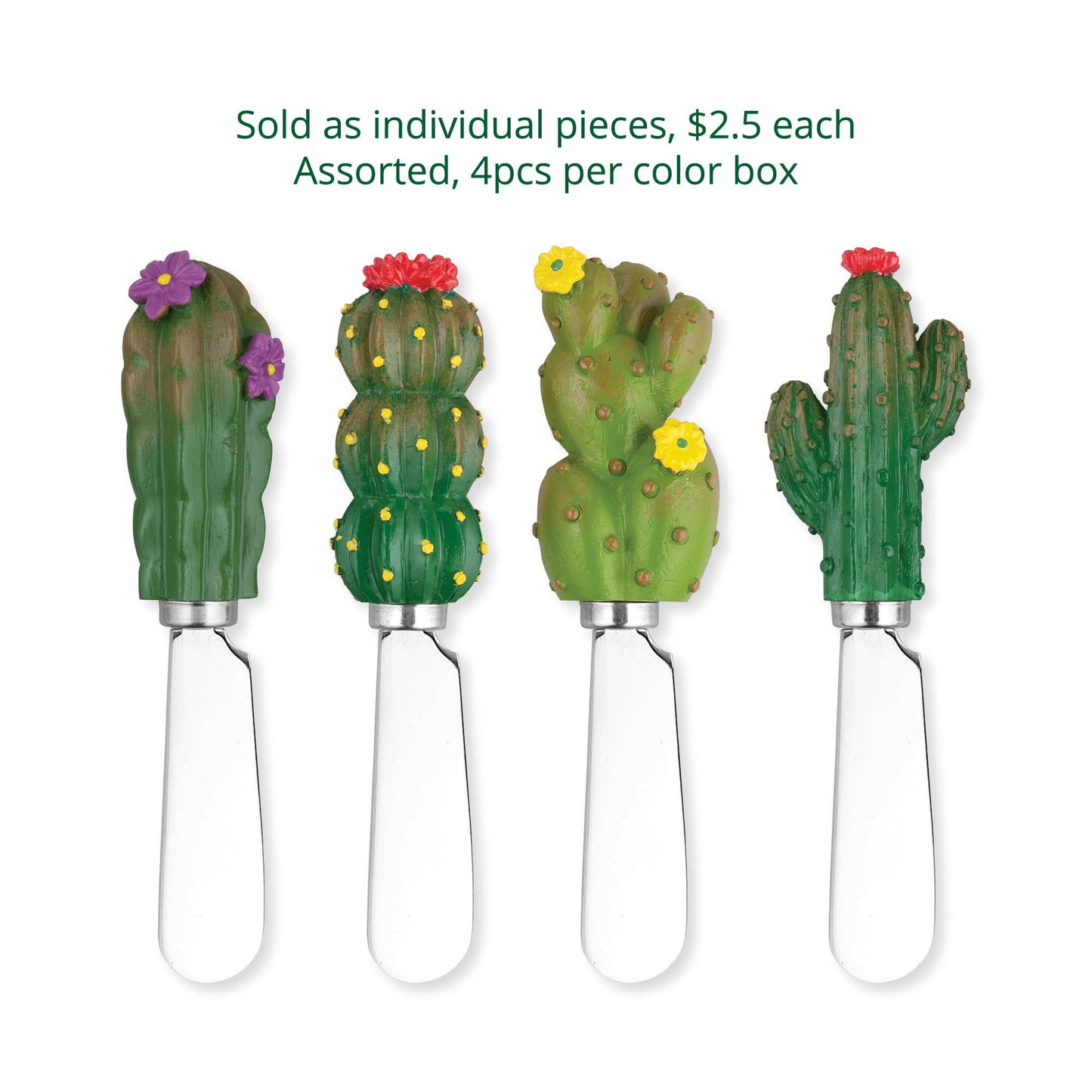 Cactus with Flower Polyresin Cheese Spreader - 85 Local