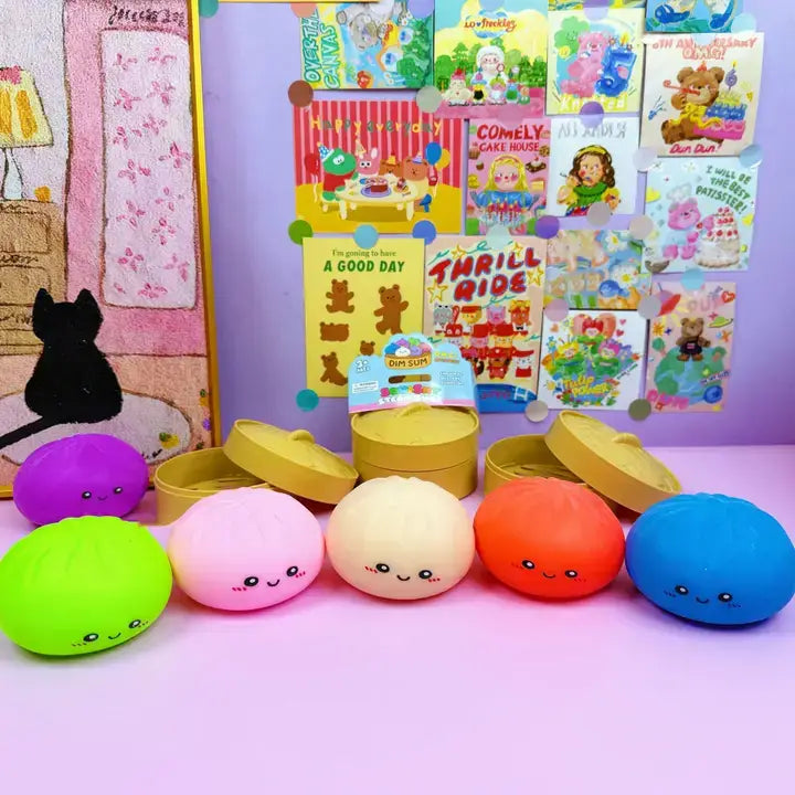 Colorful Dumpling Shape Squishy Toy Soft Squeeze Stress Toy