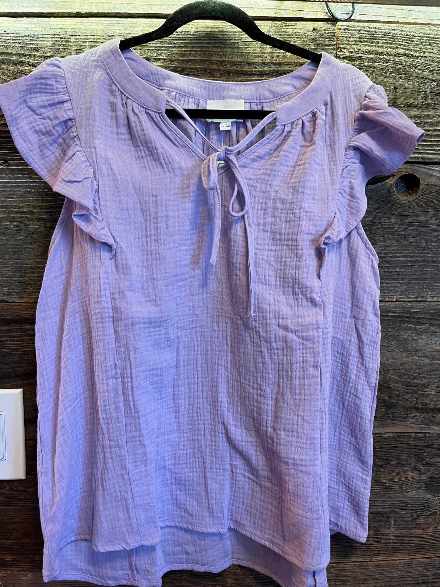 Lavender Ruffle Tie Top