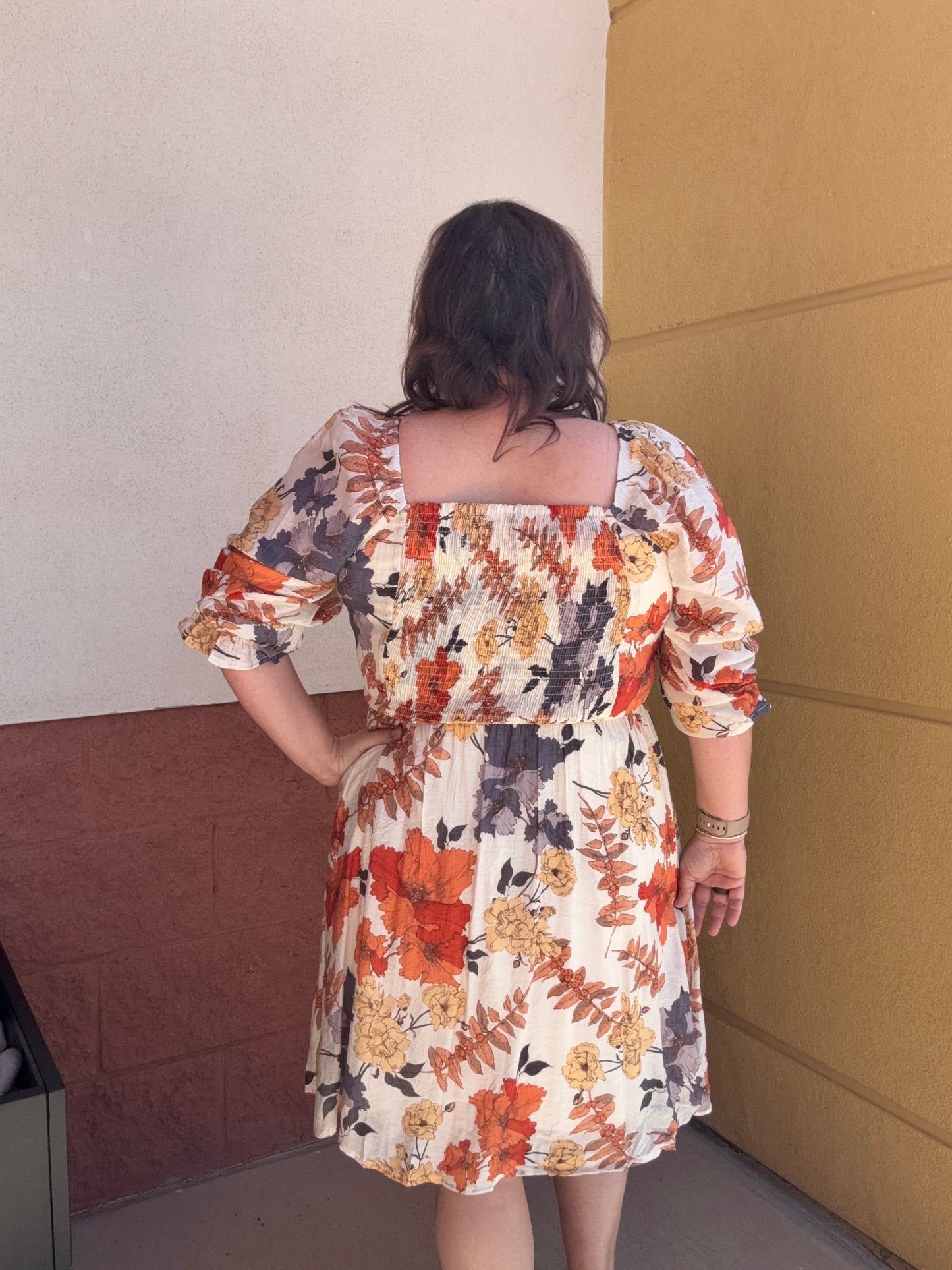 Rust Multi Floral Dress