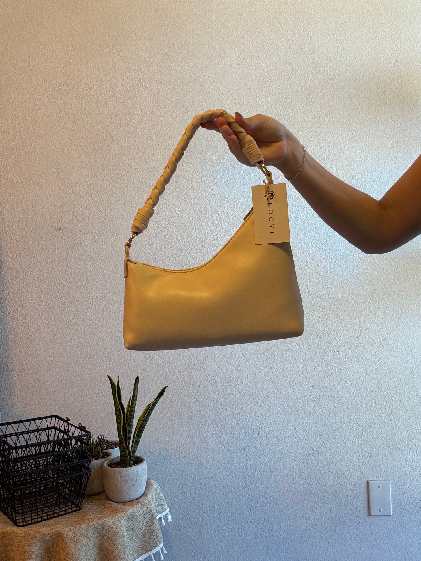 braided handle scoop handbag
