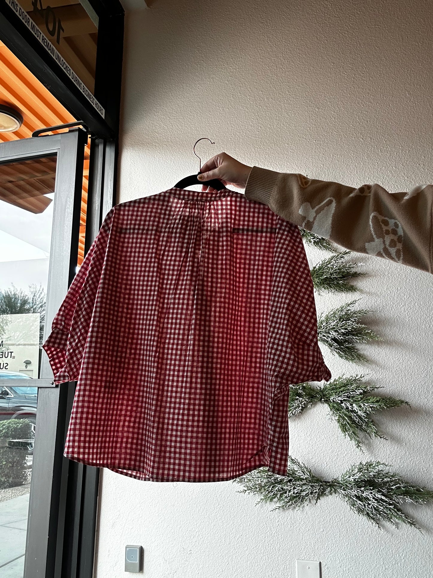 Checker Red Blouse