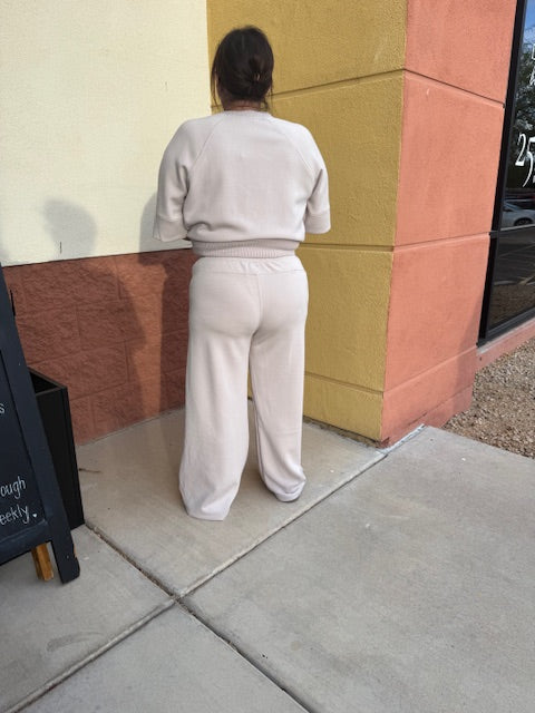 Mocha Cream Cropped Wide Pant
