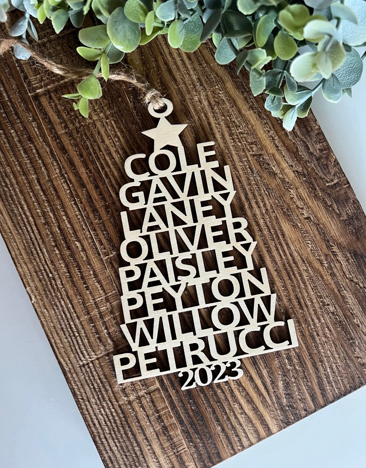Family Tree Christmas Name Ornament