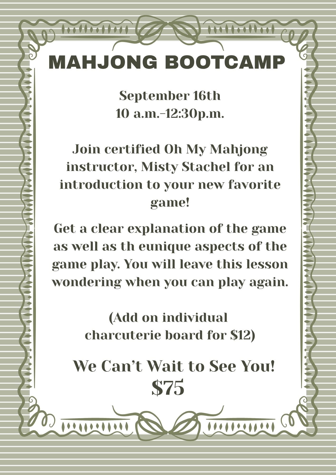 9/16 Mahjong Bootcamp