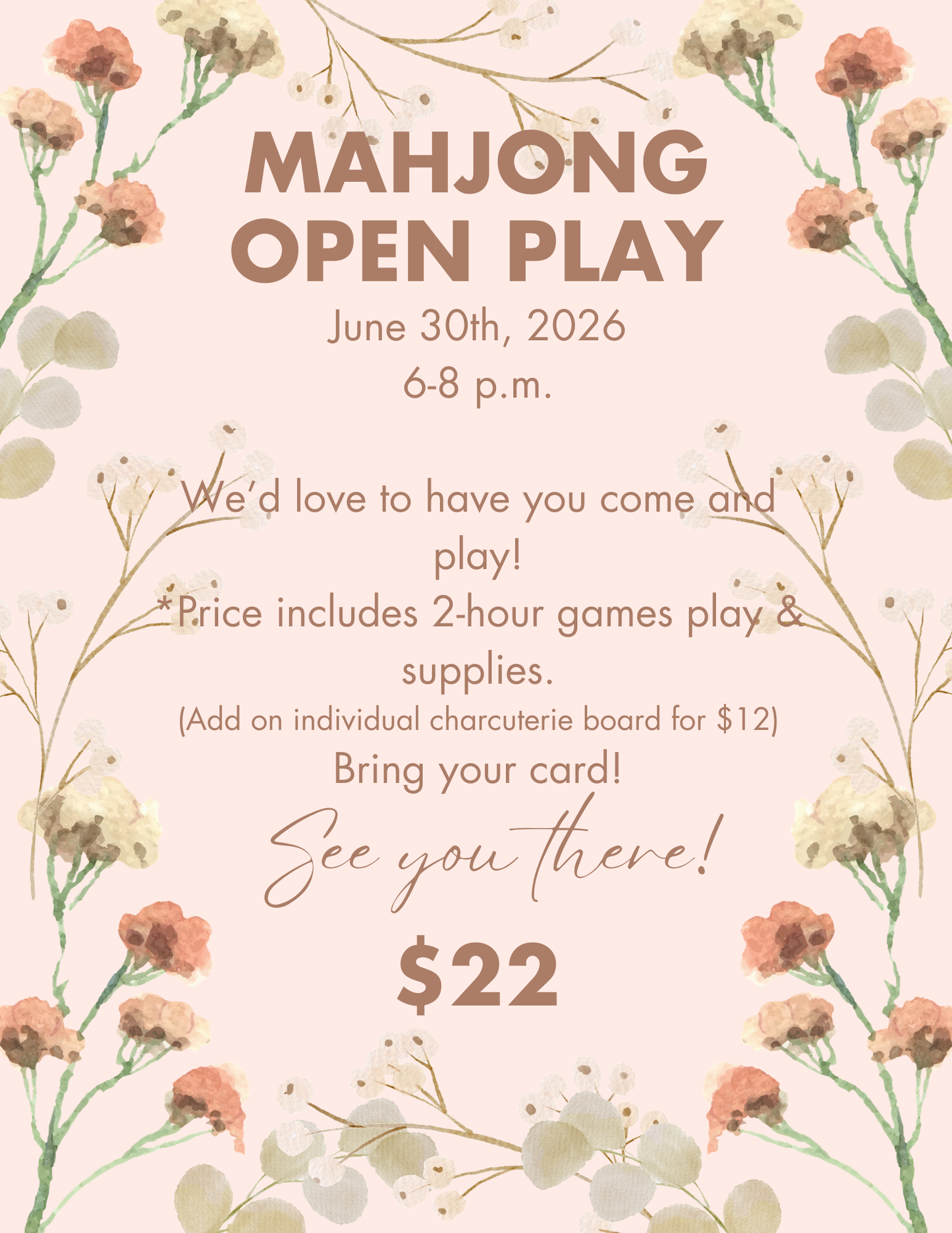 6/30 Open Play