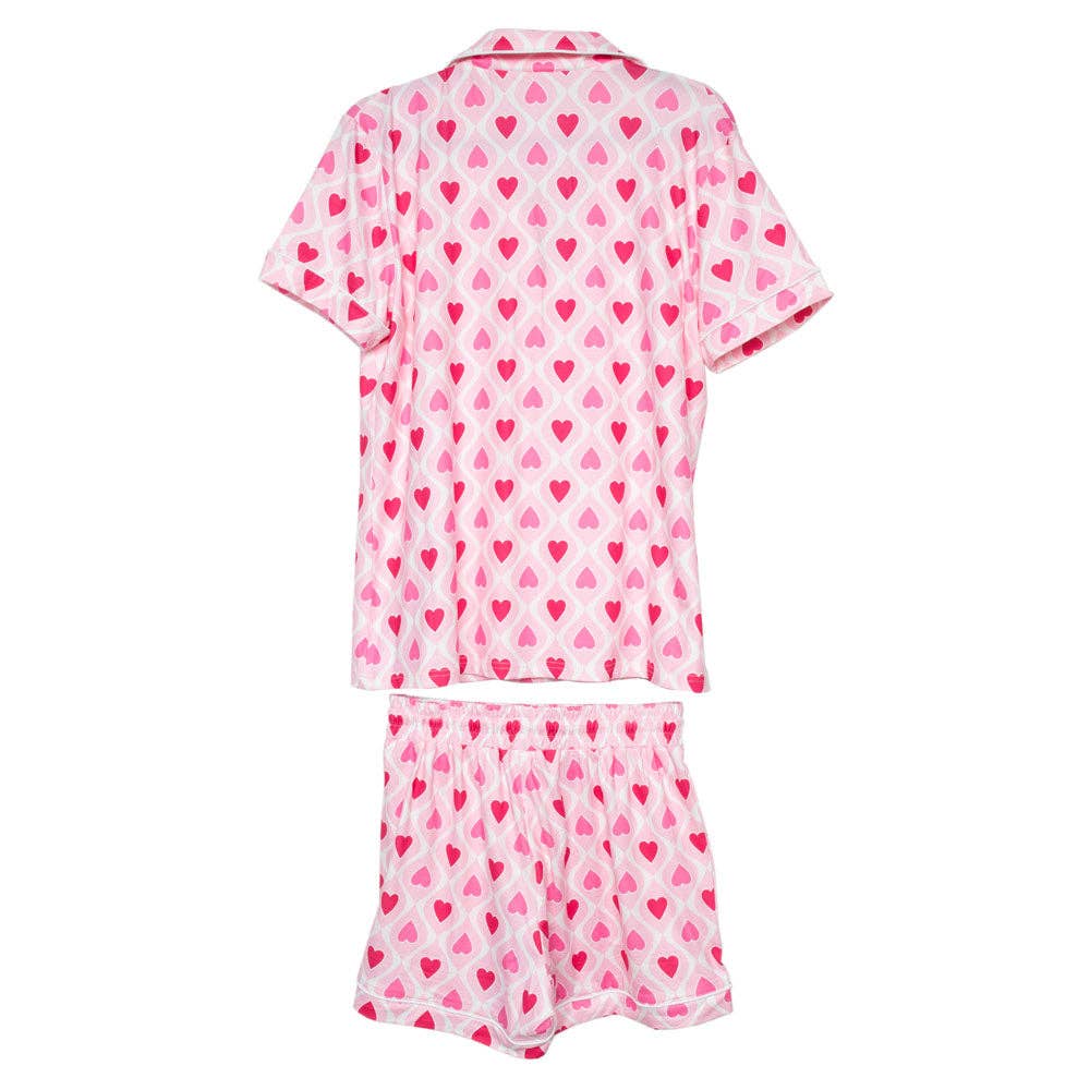 Light and Hot Pink Hearts Valentine's Day PJ Sets Women - 85 Local