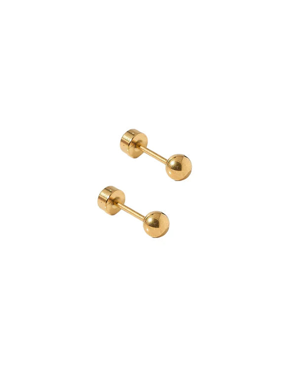 Screwback Stud Earrings- Evelyn Gold