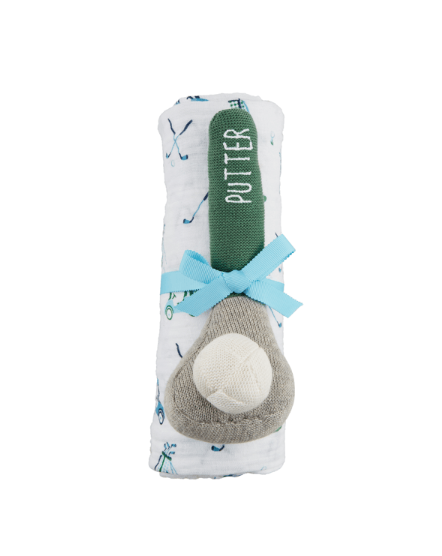Boy Golf Swaddle and Rattle