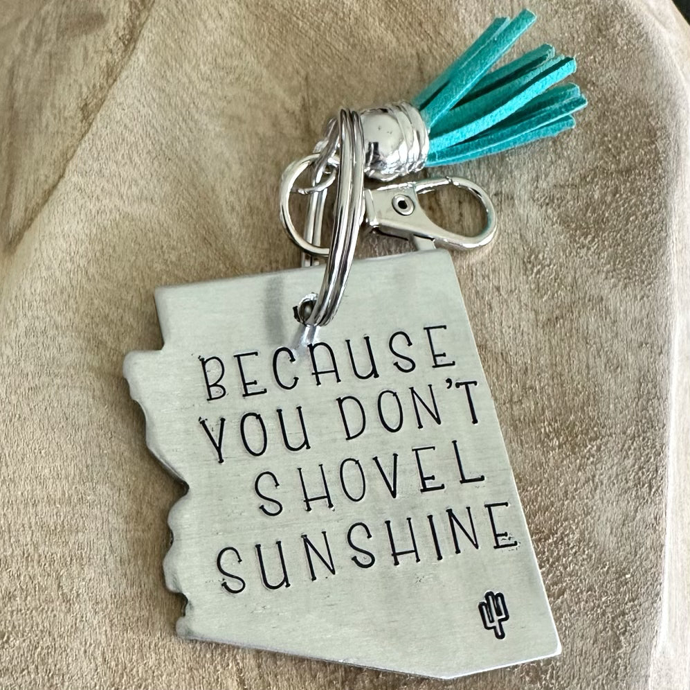 Shovel Sunshine Keychain Twig & Lace