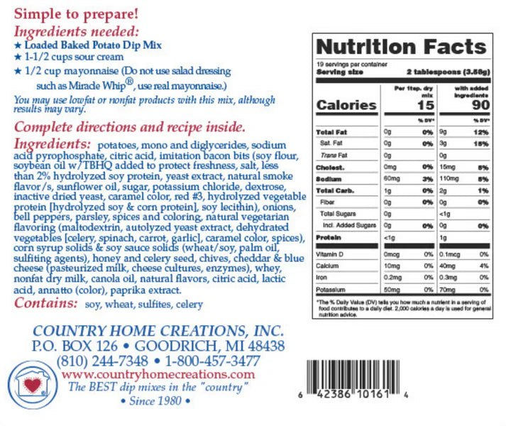 Loaded Baked Potato Dip mix - 85 Local