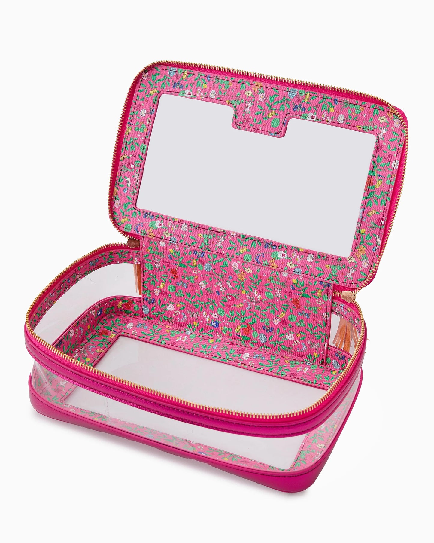 metallic pink tile storage bag