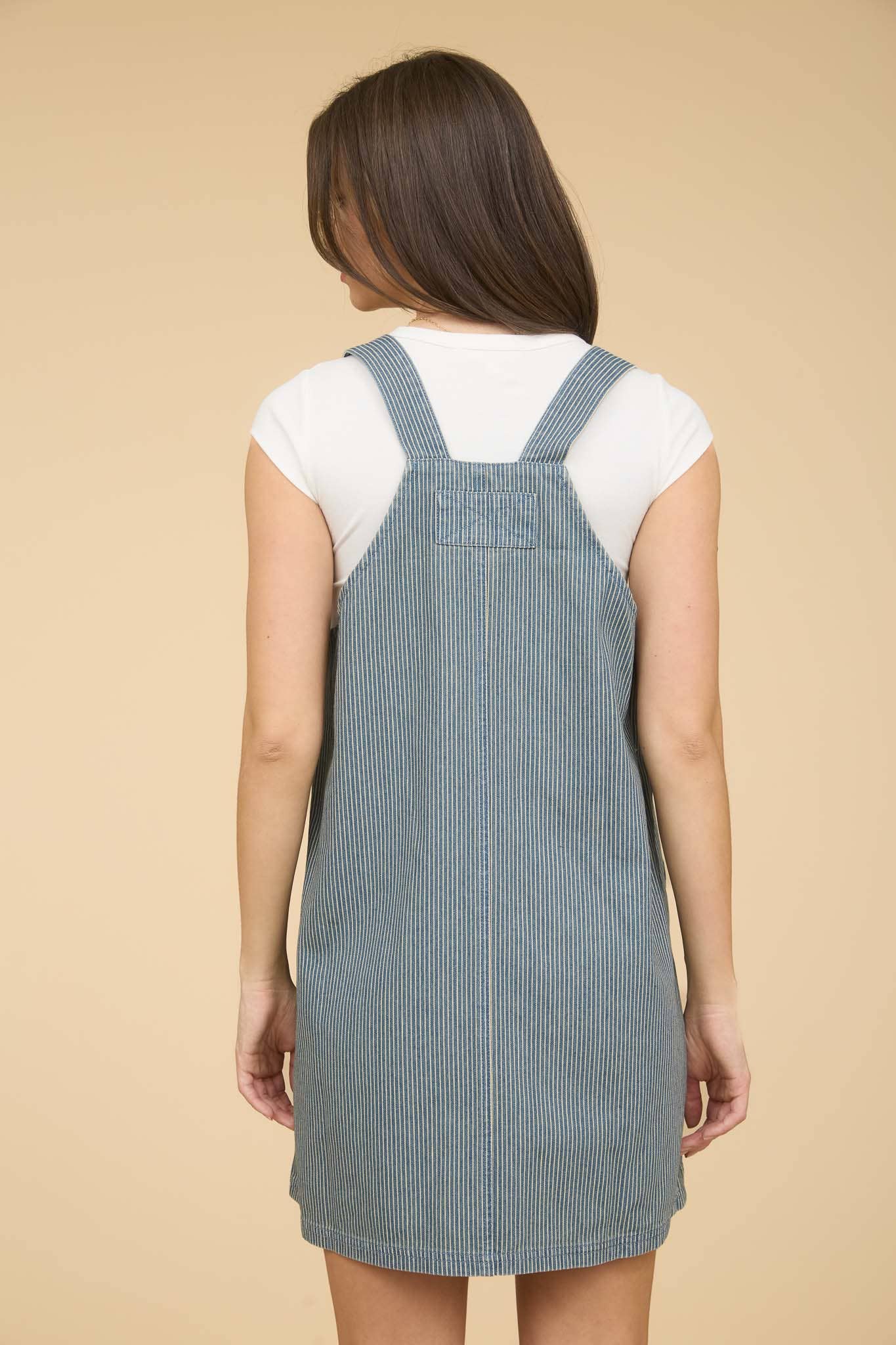 STRIPE OVERALL MINI DRESS - 85 Local