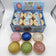 TPR Dumpling Shape Squishy with Steamer Glitter Clear Shell Emoji Style