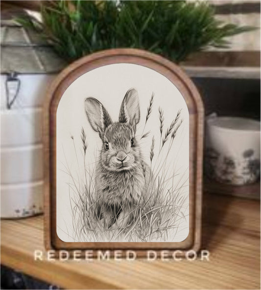 Arch Bunny Sketch Framed Art
