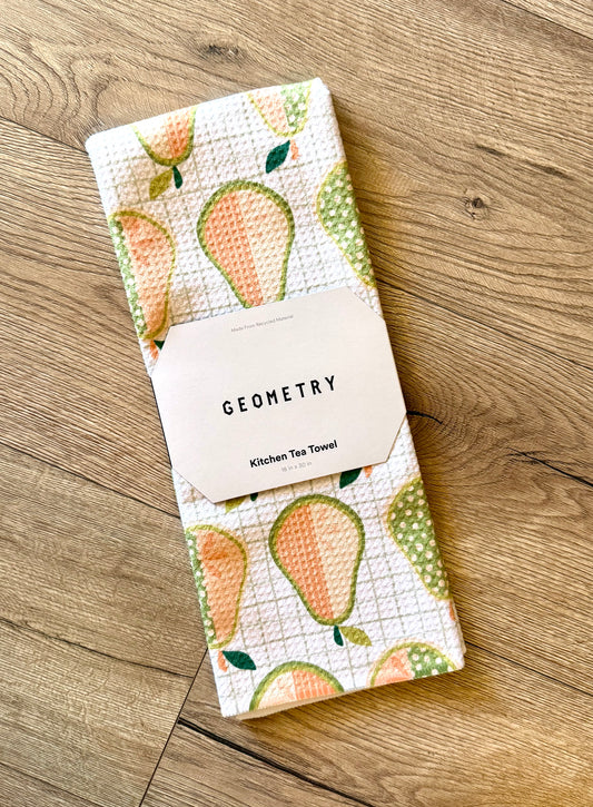 mod pears tea towel