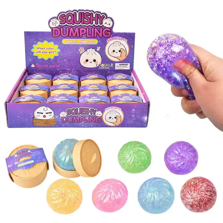 Transparent Bead Filled Dumpling Shape Fidget Stress Toy
