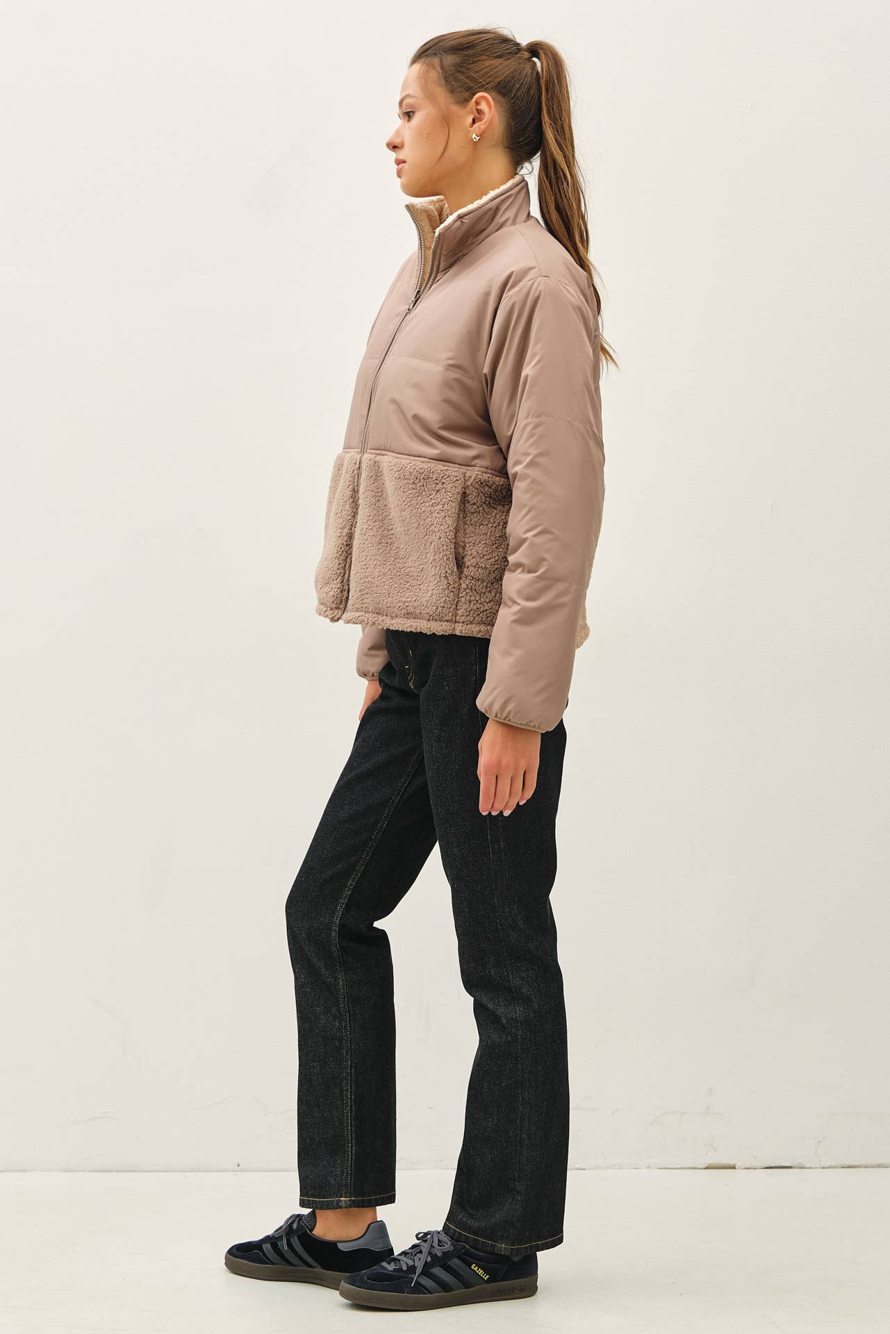 RIVERSIBLE SHERPA BLOCK PUFFER