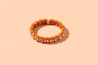 Enamel Stretch Bracelet - Earth Tone Colors - Asst Styles