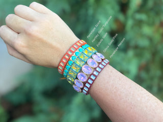 Enamel Stretch Bracelet - Earth Tone Colors - Asst Styles