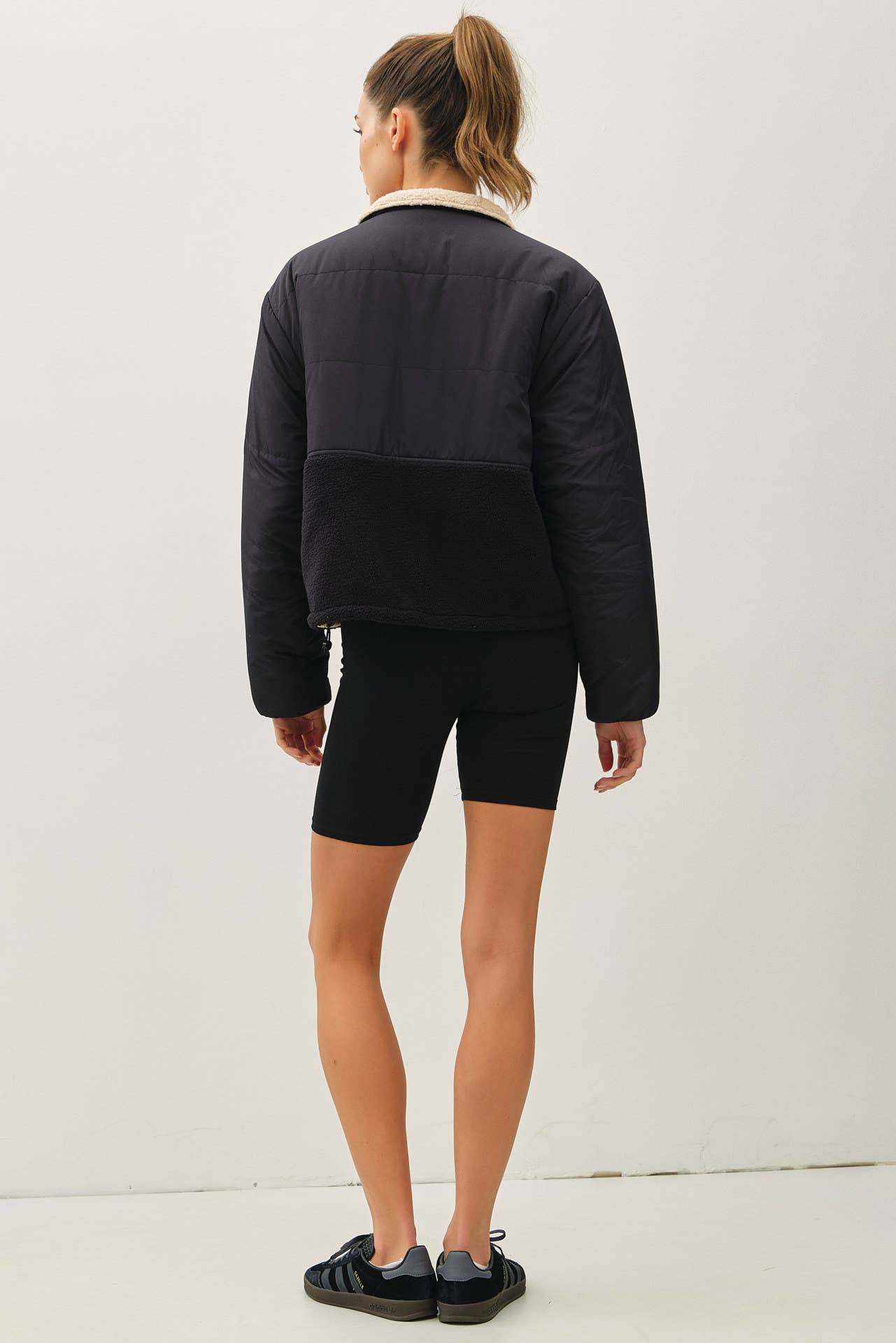 RIVERSIBLE SHERPA BLOCK PUFFER