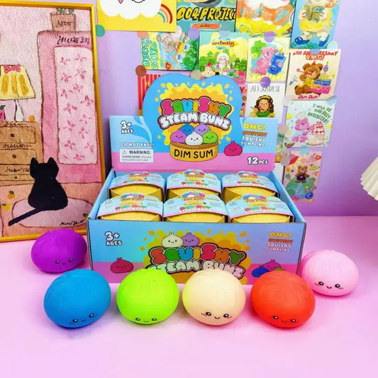 Colorful Dumpling Shape Squishy Toy Soft Squeeze Stress Toy