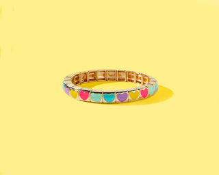 Enamel Stretch Bracelet - Assorted Styles - Love