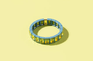 Enamel Stretch Bracelet - Earth Tone Colors - Asst Styles