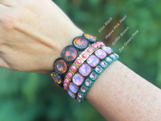 Enamel Stretch Bracelet - Earth Tone Colors - Asst Styles