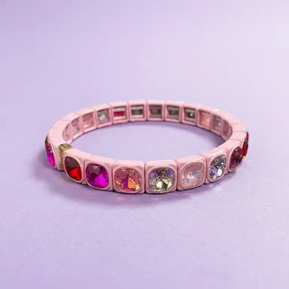 Enamel Stretch Bracelet - Small Gems - Zoe - Assorted Colors