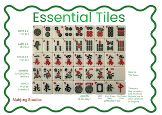 Essential Mahjong Tiles - American Mahjong Set 152 Tiles