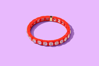 Enamel Stretch Bracelet - Small Gems - Zoe - Assorted Colors
