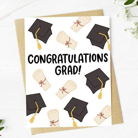 Congratulations Grad!" Graduation Cap Diploma Card - 85 Local