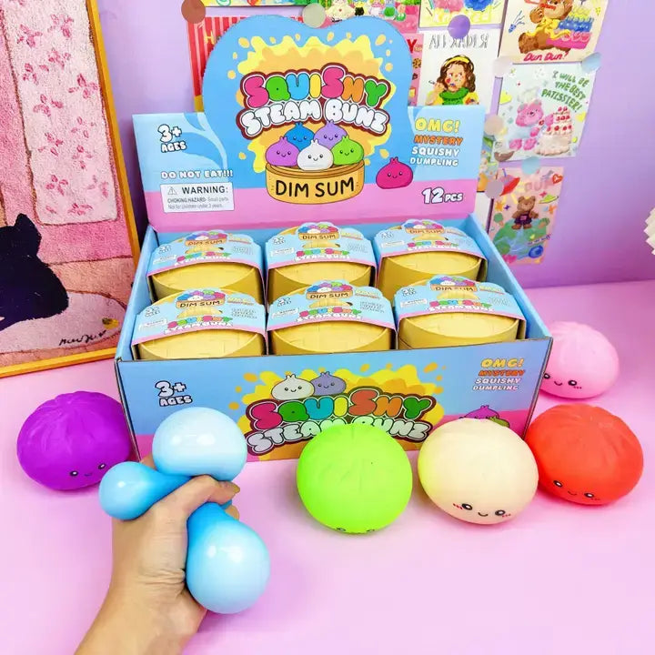 Colorful Dumpling Shape Squishy Toy Soft Squeeze Stress Toy