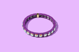 Enamel Stretch Bracelet - Small Gems - Zoe - Assorted Colors