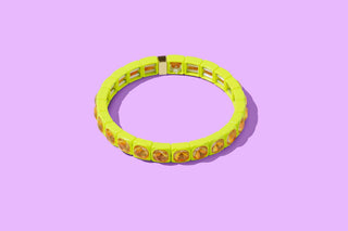 Enamel Stretch Bracelet - Small Gems - Zoe - Assorted Colors