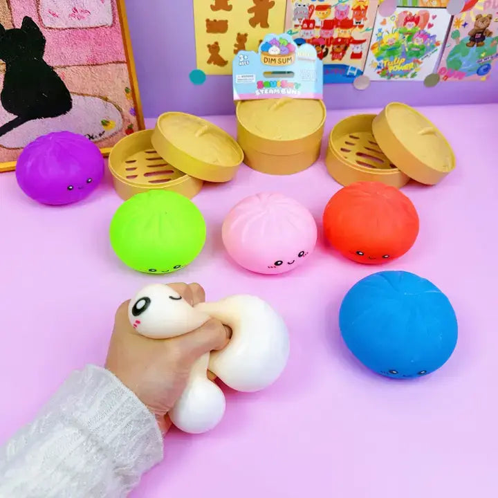 Colorful Dumpling Shape Squishy Toy Soft Squeeze Stress Toy