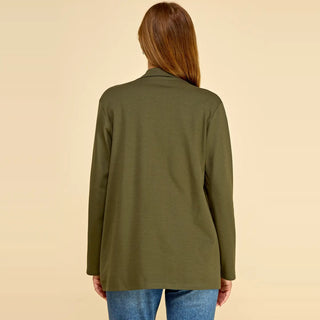 Blazer cardigan w patch pockets