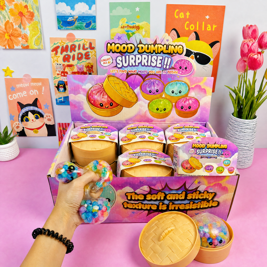 Dumpling Shape Squishy Toy Bead Filled Squeeze Fidget Toy