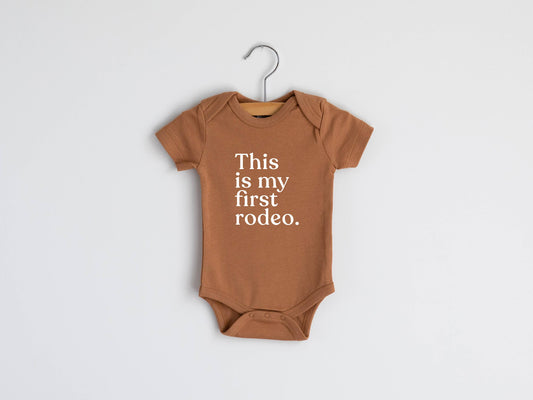 Camel Organic This Is My First Rodeo Modern Baby Bodysuit - 85 Local