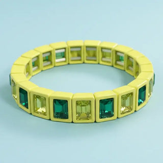 Enamel Stretch Bracelet - Small Gems - Penelope -Asst Colors