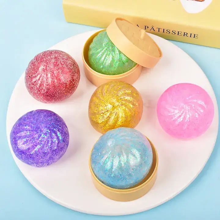 Transparent Bead Filled Dumpling Shape Fidget Stress Toy