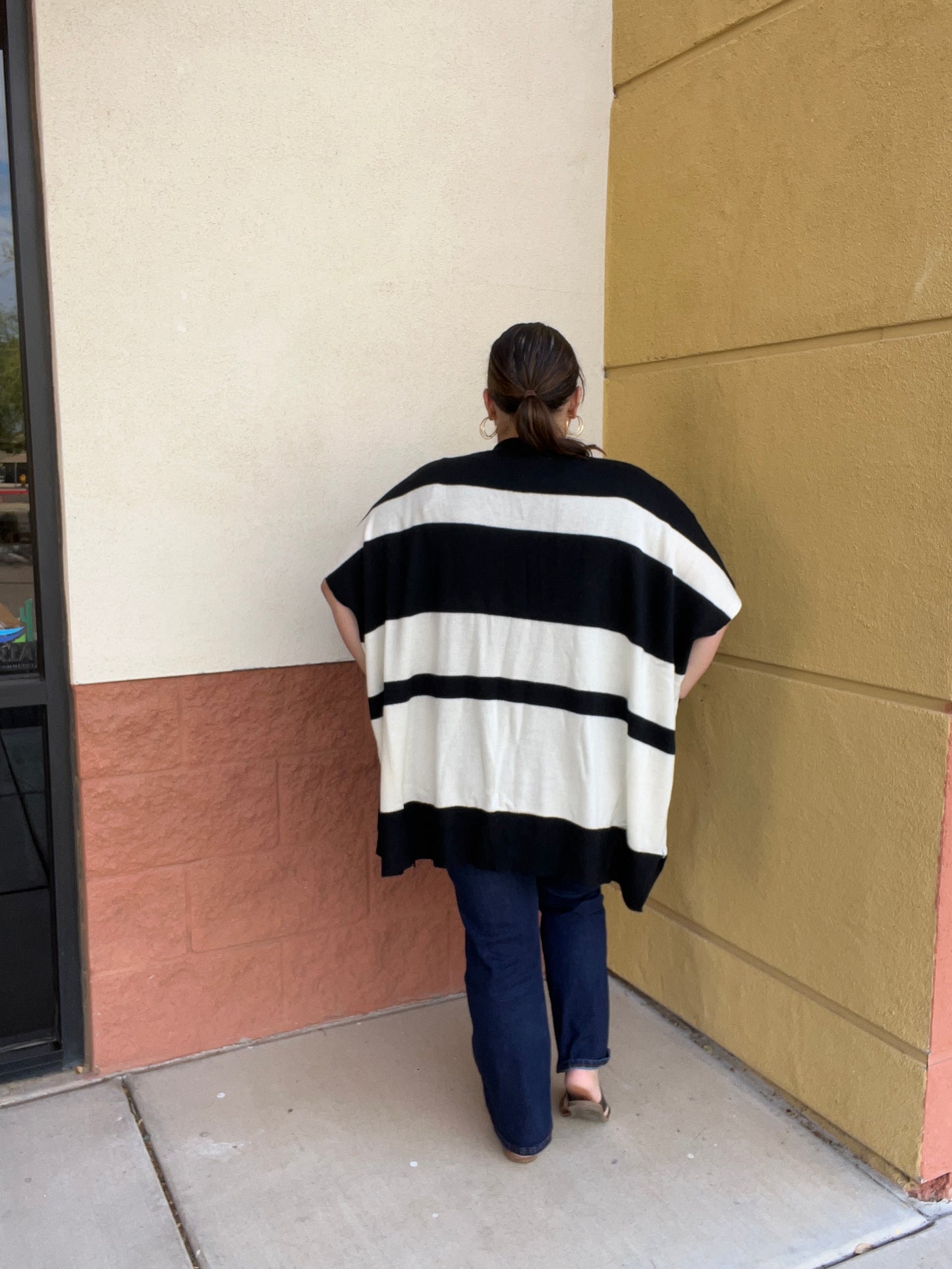 Striped Short Sleeve Cardigan