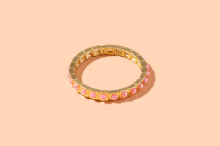 Enamel Stretch Bracelet - Earth Tone Colors - Asst Styles