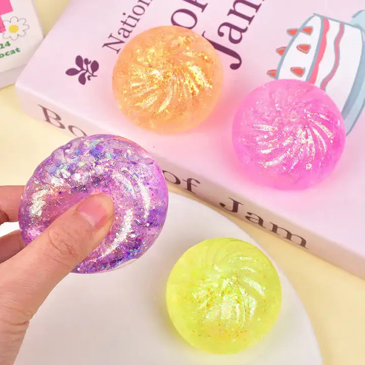 Transparent Bead Filled Dumpling Shape Fidget Stress Toy