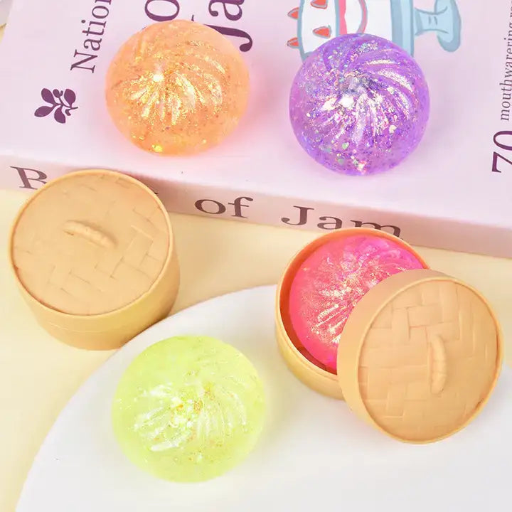 Transparent Bead Filled Dumpling Shape Fidget Stress Toy