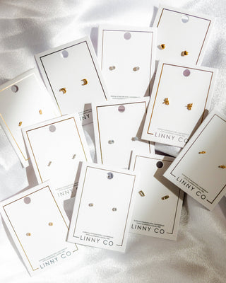 Screwback Stud Earrings - Micro Cooper Clear Silver