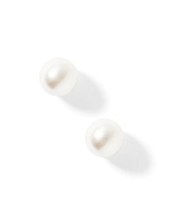 Screwback Stud Earrings- Payton Pearl White 5mm
